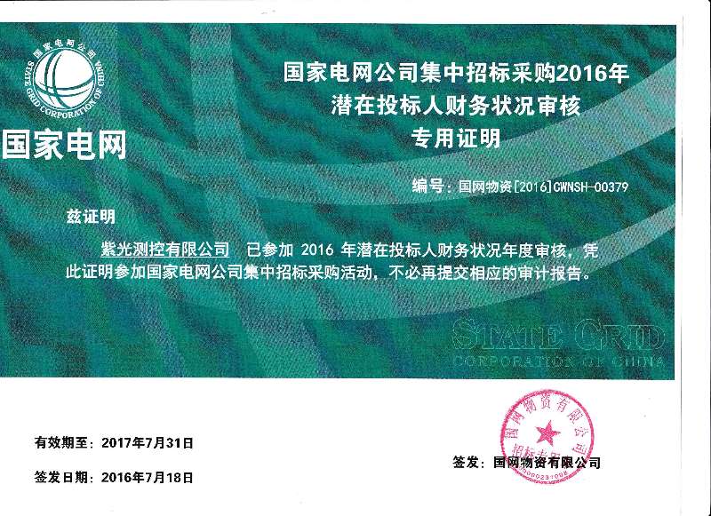 公司順利通過2016年國網財務現場審核